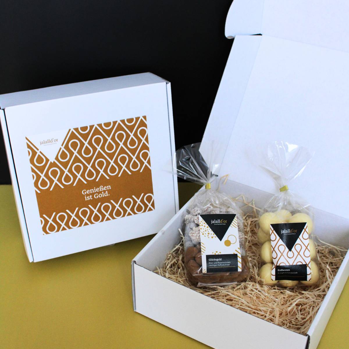 Geschenkbox - "Genießen ist Gold"