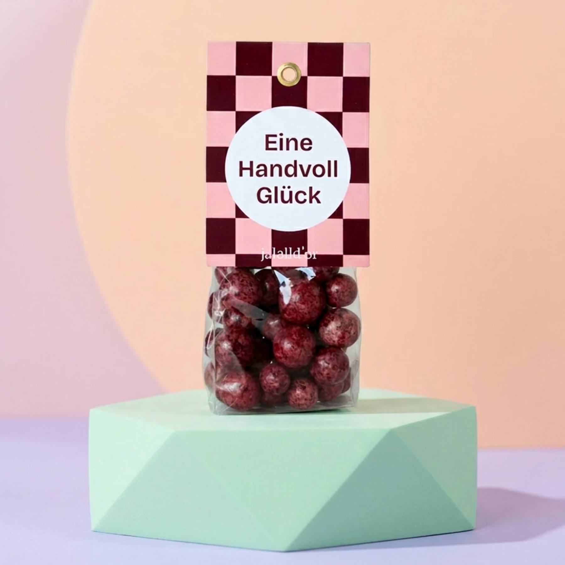 transparente Geschenkpackung mit Schoko Johannisbeeren