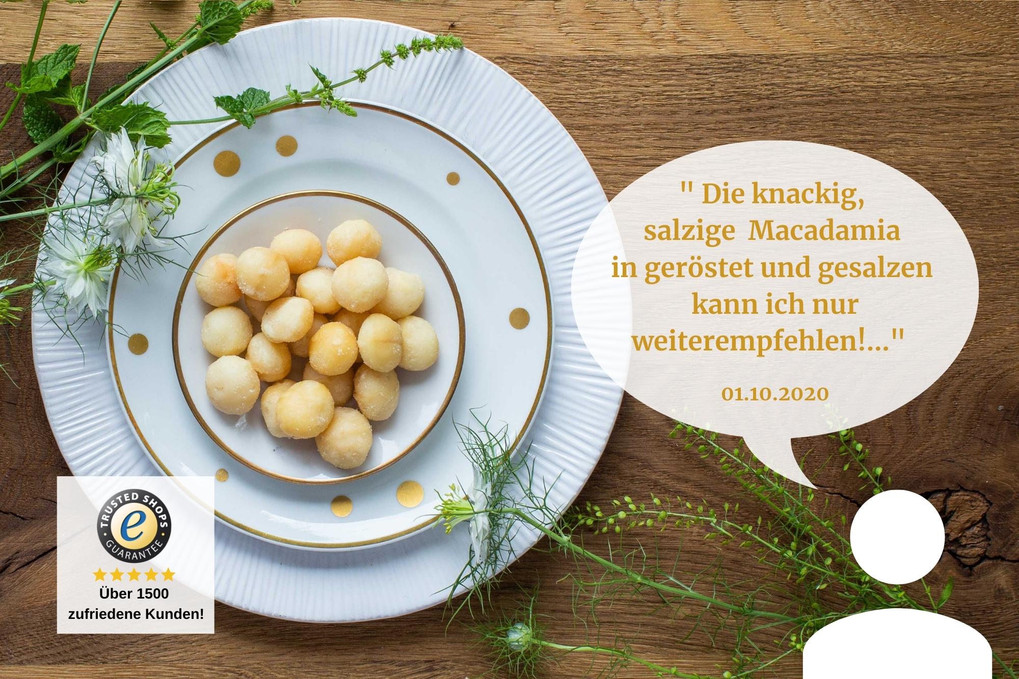 Bewertung von Macadamia geröstet und gesalzen