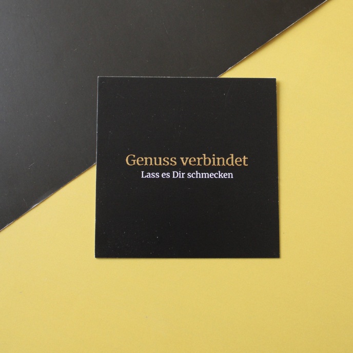 Postkarte - "Genuss verbindet - Lass es dir schmecken"
