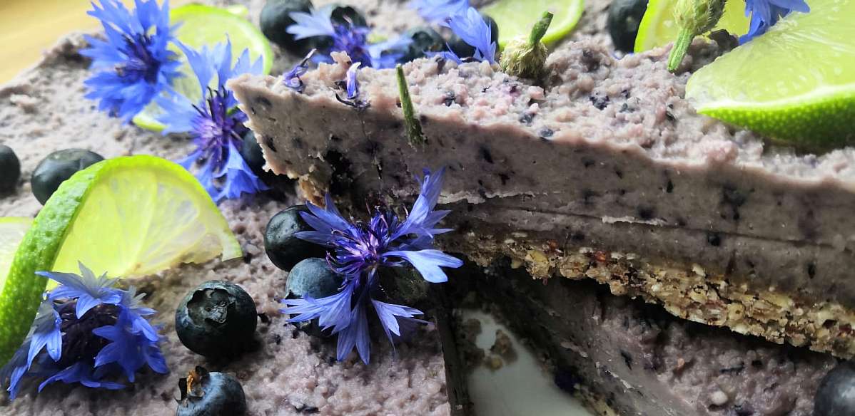 Kühlschranktorte: veganer Heidelbeerkuchen